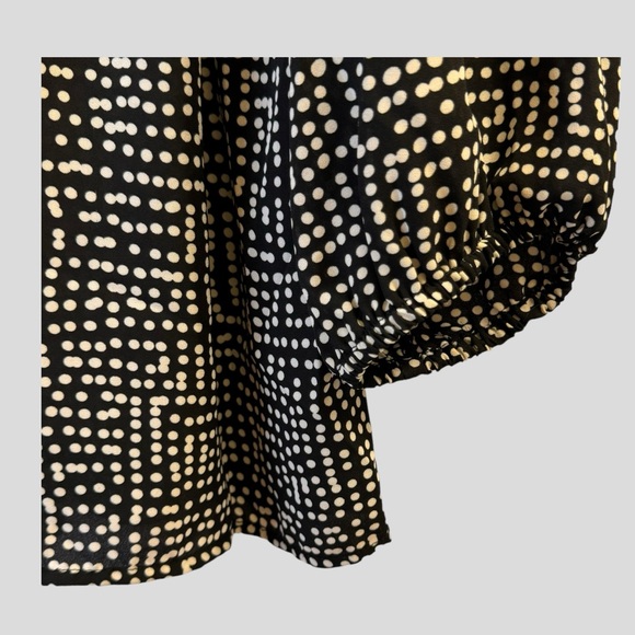 Reitmans Women’s Top XL Black White Polka Dots Tunic Length Long Sleeves - Picture 5 of 9